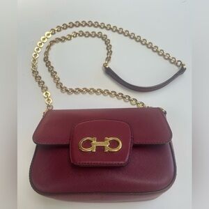 Vintage Salvador Ferragamo Gancini mini Leather Shoulder Bag